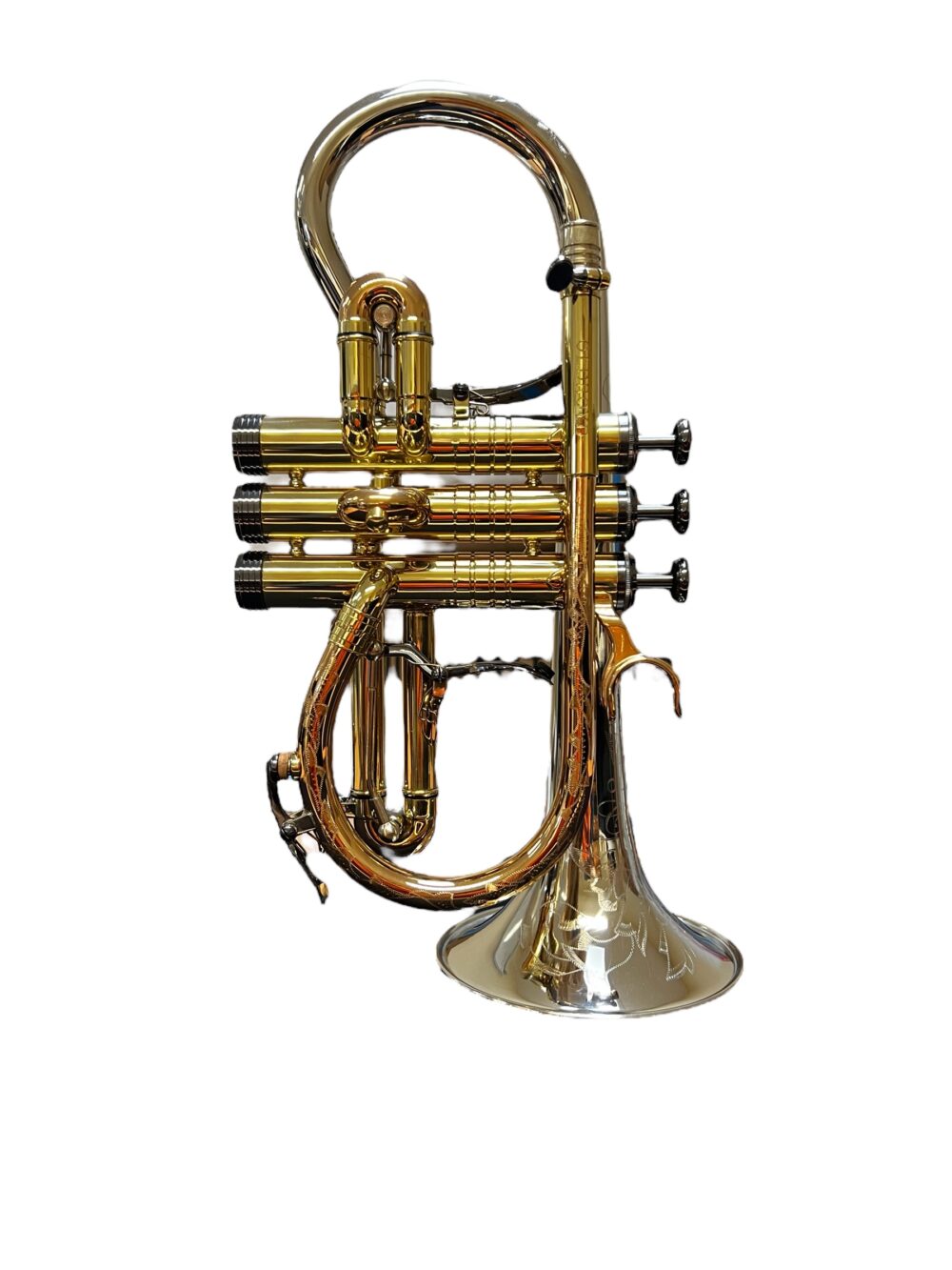 Eb Soprano Cornet - Geneva Oldroyd Cardinal Pre Loved - Full Nickel Silver Bell - Image 2